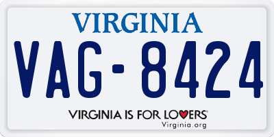 VA license plate VAG8424