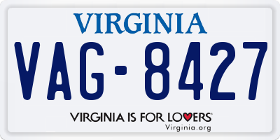 VA license plate VAG8427