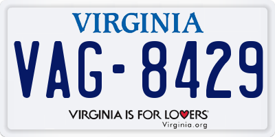 VA license plate VAG8429