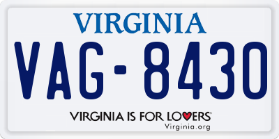 VA license plate VAG8430