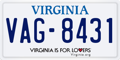 VA license plate VAG8431