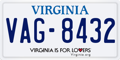 VA license plate VAG8432