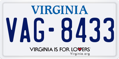 VA license plate VAG8433