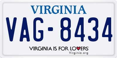 VA license plate VAG8434