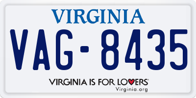 VA license plate VAG8435