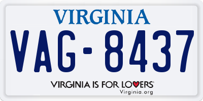 VA license plate VAG8437