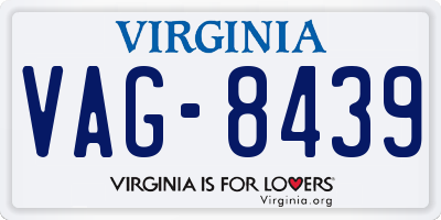 VA license plate VAG8439