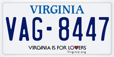 VA license plate VAG8447