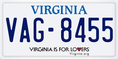 VA license plate VAG8455