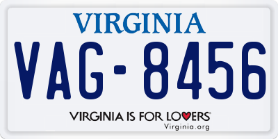 VA license plate VAG8456