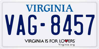 VA license plate VAG8457