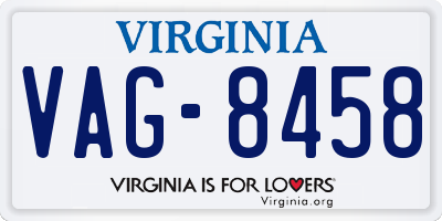 VA license plate VAG8458