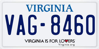 VA license plate VAG8460