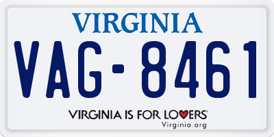 VA license plate VAG8461
