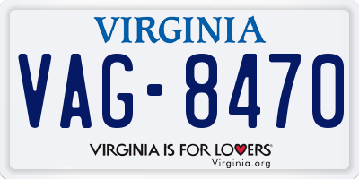VA license plate VAG8470
