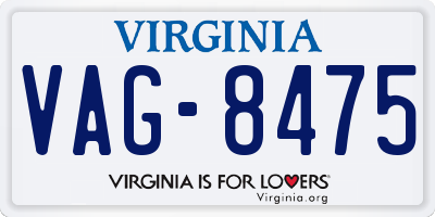 VA license plate VAG8475