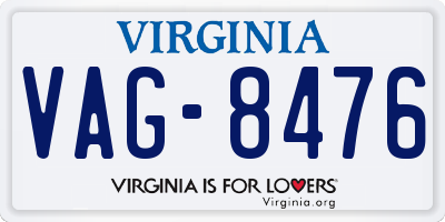 VA license plate VAG8476