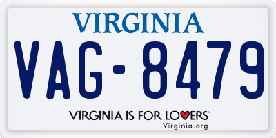 VA license plate VAG8479