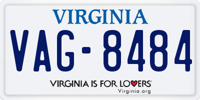 VA license plate VAG8484