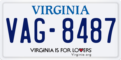 VA license plate VAG8487