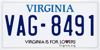 VA license plate VAG8491