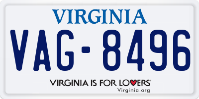 VA license plate VAG8496