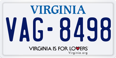VA license plate VAG8498
