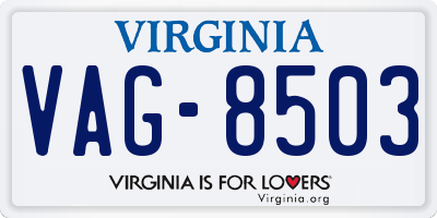 VA license plate VAG8503