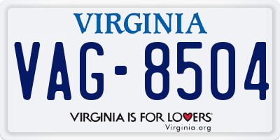 VA license plate VAG8504