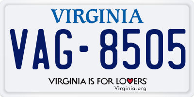 VA license plate VAG8505