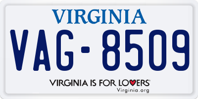 VA license plate VAG8509