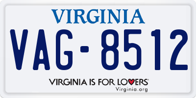 VA license plate VAG8512