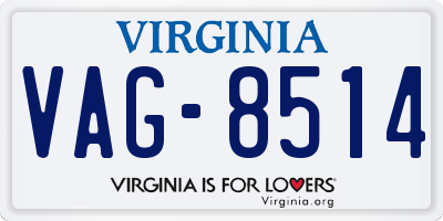 VA license plate VAG8514