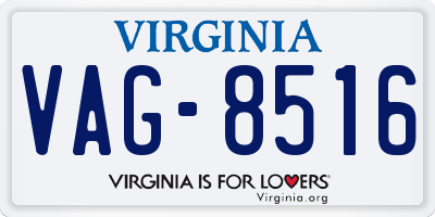 VA license plate VAG8516