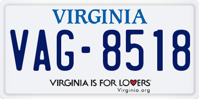 VA license plate VAG8518