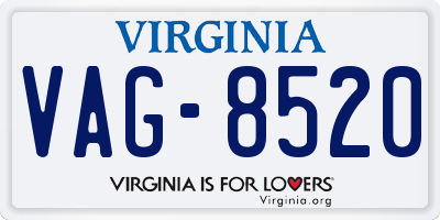 VA license plate VAG8520