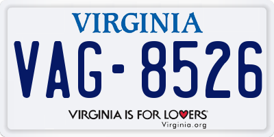 VA license plate VAG8526