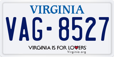 VA license plate VAG8527
