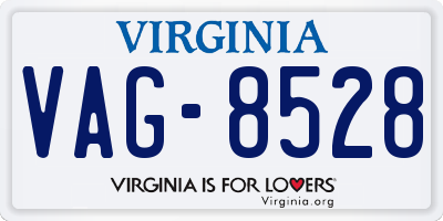 VA license plate VAG8528