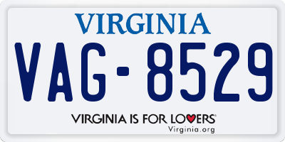 VA license plate VAG8529