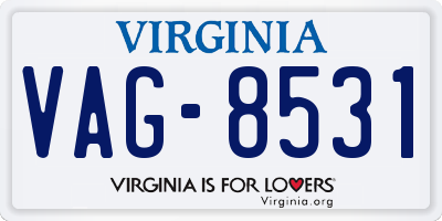VA license plate VAG8531