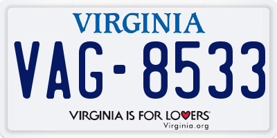 VA license plate VAG8533