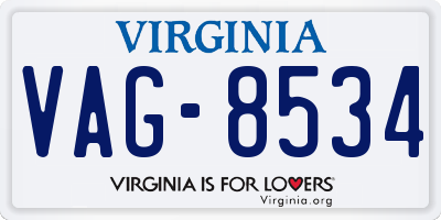 VA license plate VAG8534