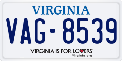VA license plate VAG8539