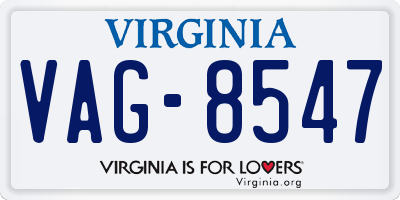 VA license plate VAG8547