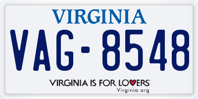 VA license plate VAG8548