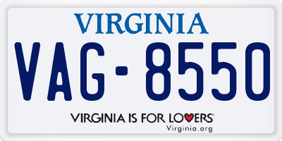 VA license plate VAG8550