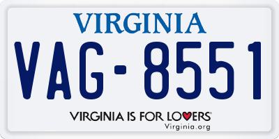 VA license plate VAG8551