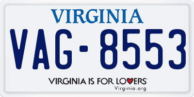 VA license plate VAG8553
