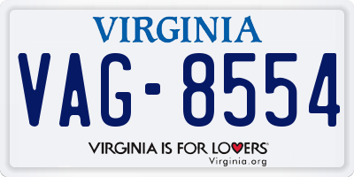 VA license plate VAG8554